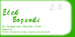 elek bozsoki business card